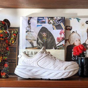 Hoka Women's Bondi SR White Leather Slip Resistant Work Sneakers Size 9